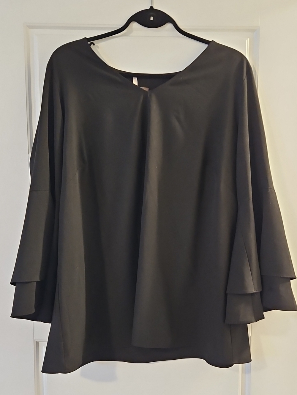 Classic Black Layered-Sleeve Tunic Top